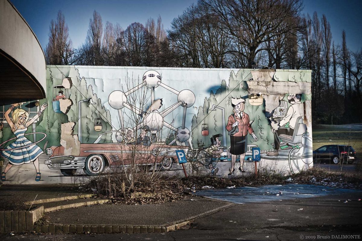 Photographie de la fresque de Kiekeboe près de l'atomium © 2019 Bruno D'Alimonte